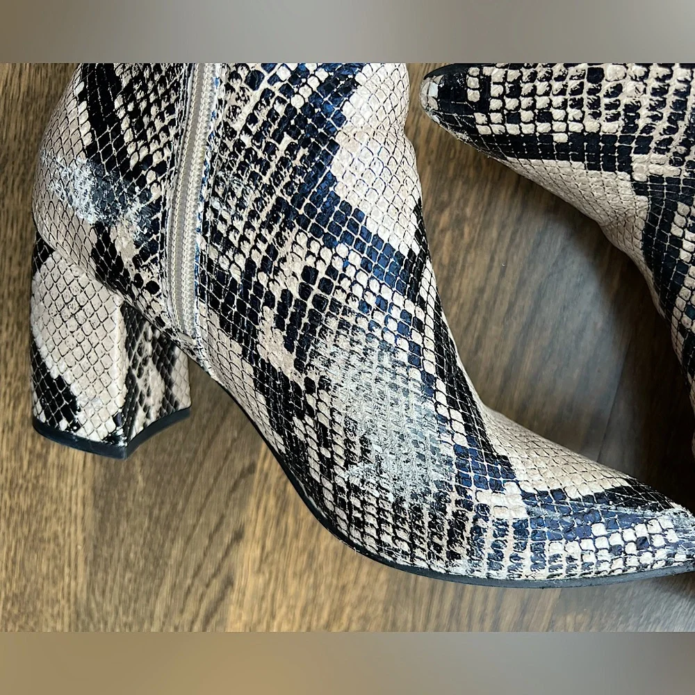 Marc Fisher Python Block Heel Booties - Picture 15 of 16